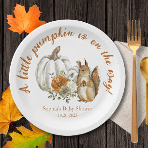 Pumpkin Fall Baby Shower,  Gender Neutral  Paper Plate