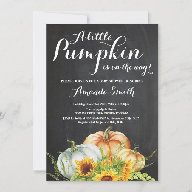 Pumpkin Fall Baby Shower Invitation (Front)