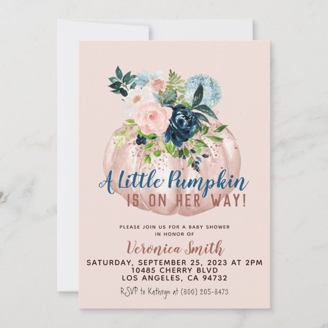 Pumpkin Fall Baby Shower Invitation (Front)