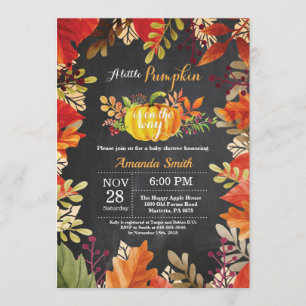 Pumpkin Fall Baby Shower Invitation Chalkboard