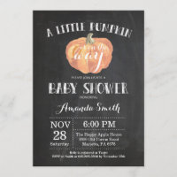 Pumpkin Fall Baby Shower Invitation Chalkboard