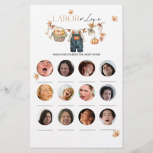 Pumpkin Fall Baby Shower Labor or Love Game