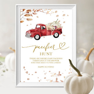 Pumpkin Fall Baby Shower Pacifier Hunt Sign
