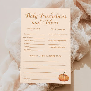 Pumpkin Fall Baby Shower Predictions Advice Game