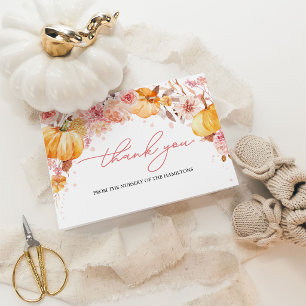 Pumpkin Fall Baby Shower Thank You Card