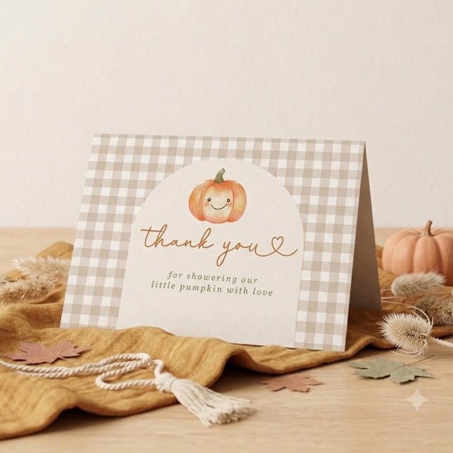 Pumpkin Fall Baby Shower Thank You Card (Creator Uploaded)