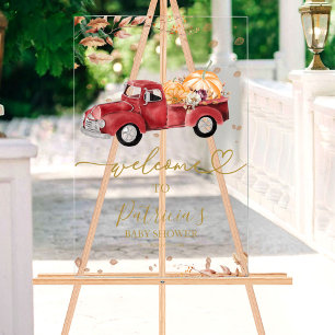 Pumpkin Fall Baby Shower Welcome Sign