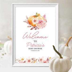 Pumpkin Fall Baby Shower Welcome Sign