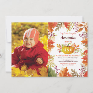 Pumpkin Fall Birthday Invitation