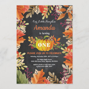 Pumpkin Fall Birthday Invitation