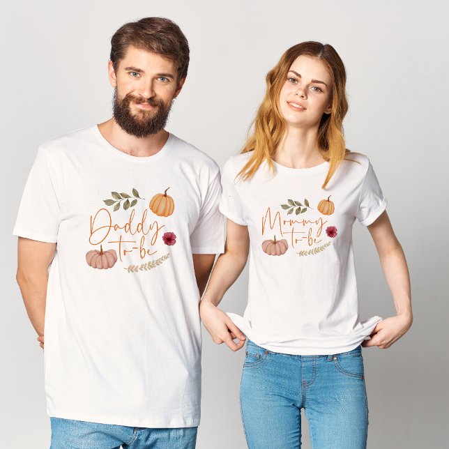 Pumpkin Fall Botanical Mummy to-be Baby Shower T-Shirt (Creator Uploaded)