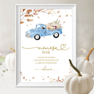 Pumpkin Fall Boy Baby Shower MOMosa Bar Sign
