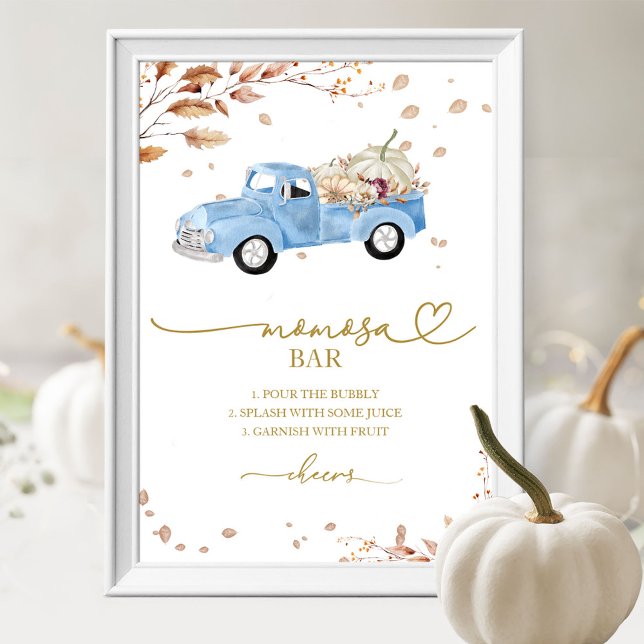 Pumpkin Fall Boy Baby Shower MOMosa Bar Sign (Creator Uploaded)