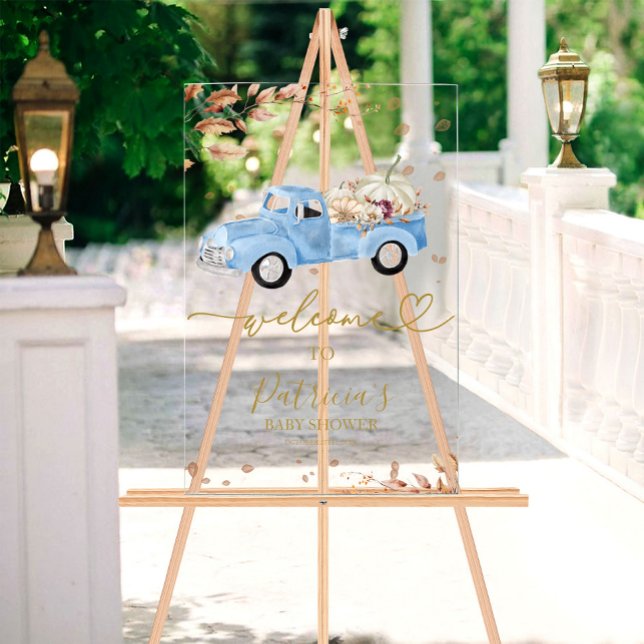 Pumpkin Fall Boy Baby Shower Welcome Sign (Creator Uploaded)