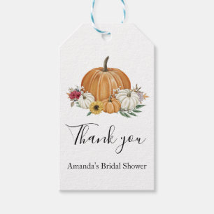 Pumpkin Fall Bridal Shower Favour Gift Tags