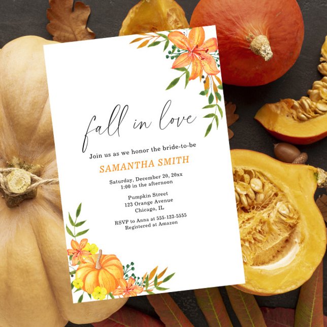 Pumpkin Fall Bridal Shower Invitation (Creator Uploaded)