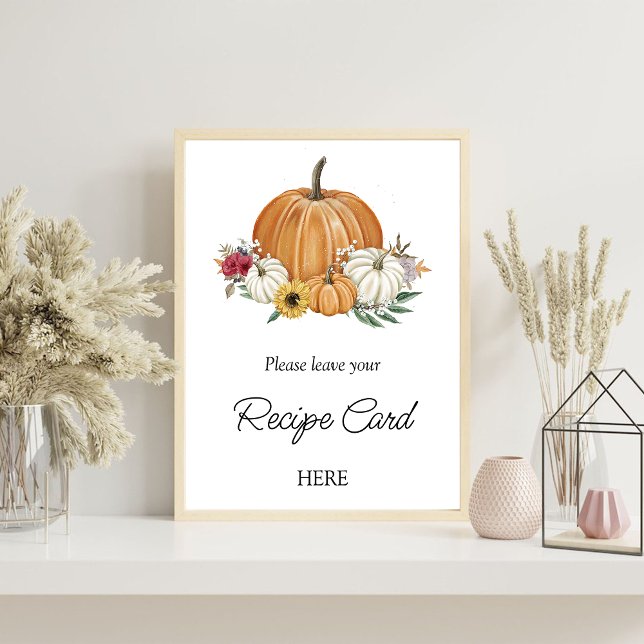 Pumpkin Fall Bridal Shower Recipe Request Poster (Creator Uploaded)