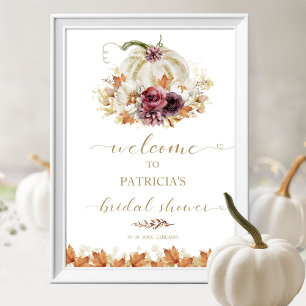 Pumpkin Fall Bridal Shower Welcome Poster