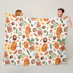 Pumpkin fall collage candy treats collage fleece blanket