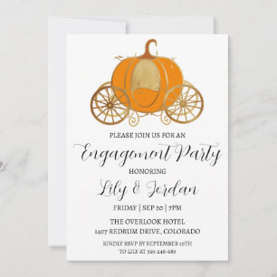 pumpkin fall engagement party invitations