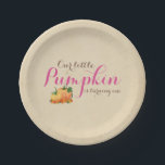Pumpkin Fall First Birthday Party Paper Plates<br><div class="desc">Pumpkin Fall First Birthday Party Paper Plates. Burlap Background.</div>