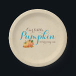 Pumpkin Fall First Birthday Party Paper Plates<br><div class="desc">Pumpkin Fall First Birthday Party Paper Plates. Burlap Background.</div>
