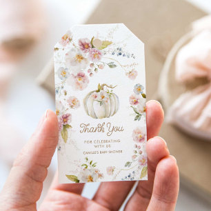 Pumpkin Fall Floral Favour Thank you Gift Tags