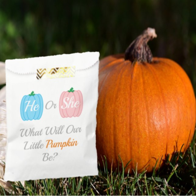 Pumpkin Fall Gender Reveal Favour Bags (Creator Uploaded)