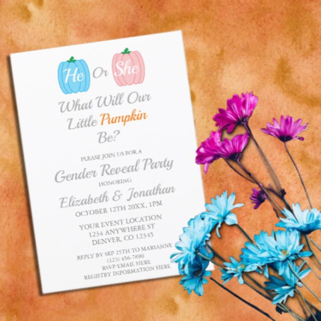 Pumpkin Fall Gender Reveal Invitation (Creator Uploaded)