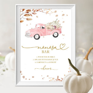 Pumpkin Fall Girl Baby Shower MOMosa Bar Sign