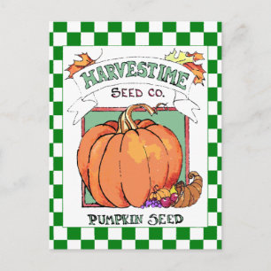 Pumpkin-Fall Harvest-Seed Packet Postcard