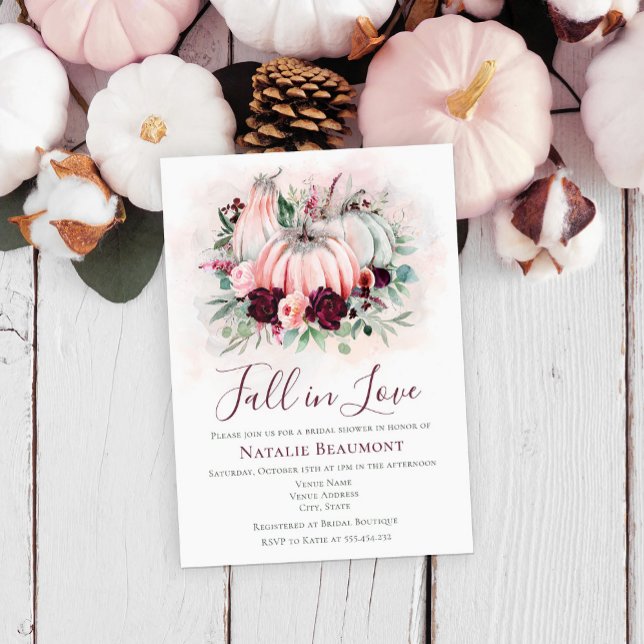 Pumpkin Fall In Love Bridal Shower Invitation (Creator Uploaded)