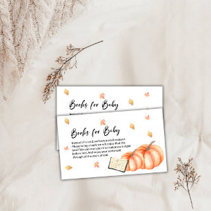 Pumpkin Fall Leaves Books for Baby Halloween Enclosure Card