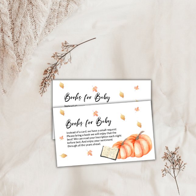 Pumpkin Fall Leaves Books for Baby Halloween Enclosure Card (Pumpkin Fall Leaves Books for Baby Halloween Enclosure Card)