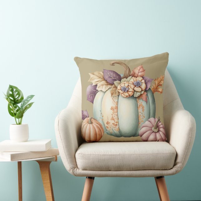 Pumpkin Fall Pillow, Fall Throw Pillow (Chair)