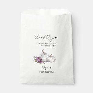 Pumpkin Fall Purple Flower Baby Shower Favour Bags