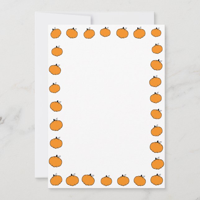 Pumpkin Fall Season Border  Invitation (Front)