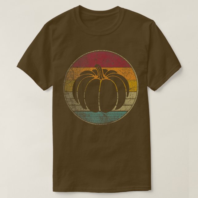 Pumpkin Fall Thanksgiving Vintage Distressed Retro T-Shirt (Design Front)