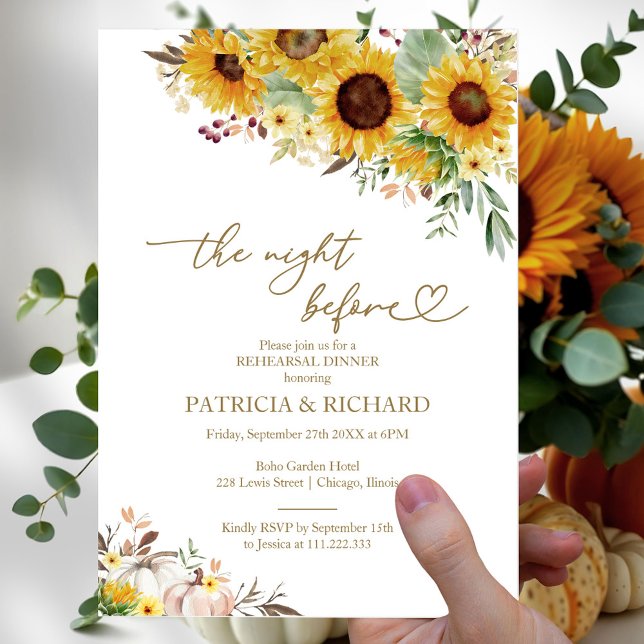 Pumpkin Fall The Night Before Rehearsal Dinner Invitation (Creator Uploaded)