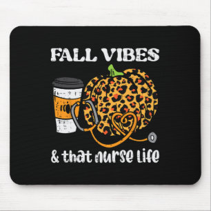Pumpkin Fall Vibes Nurse Halloween Thanksgiving Sc Mouse Pad