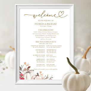 Pumpkin Fall Wedding Program Sign