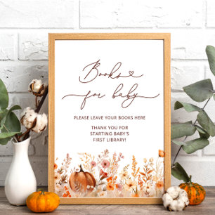 Pumpkin Fall Wildflower Books for Baby Poster