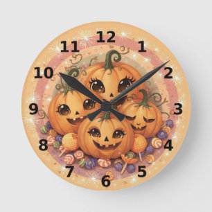Pumpkin Family Halloween Wall Clock