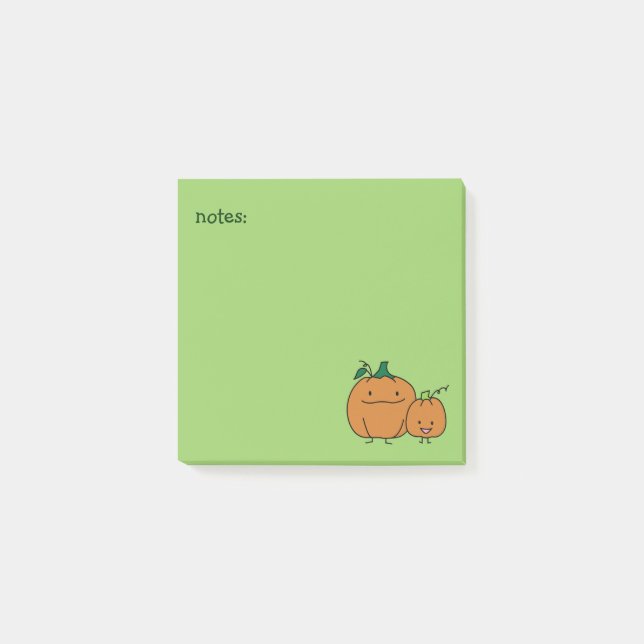 Pumpkin family parent child Thanksgiving Halloween Post-it Notes (Front)