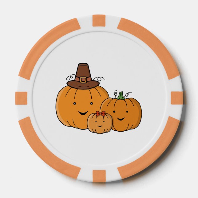 Pumpkin Family Poker Chips (Front)