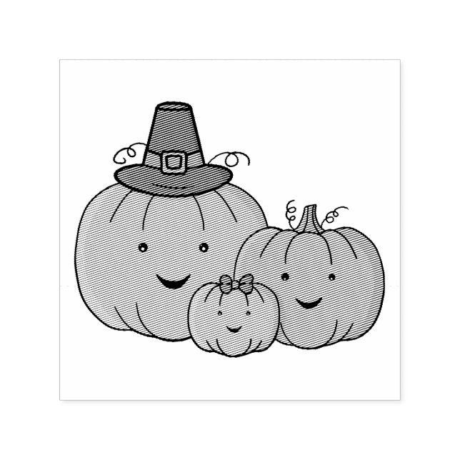 Pumpkin Family Self-inking Stamp (Design)