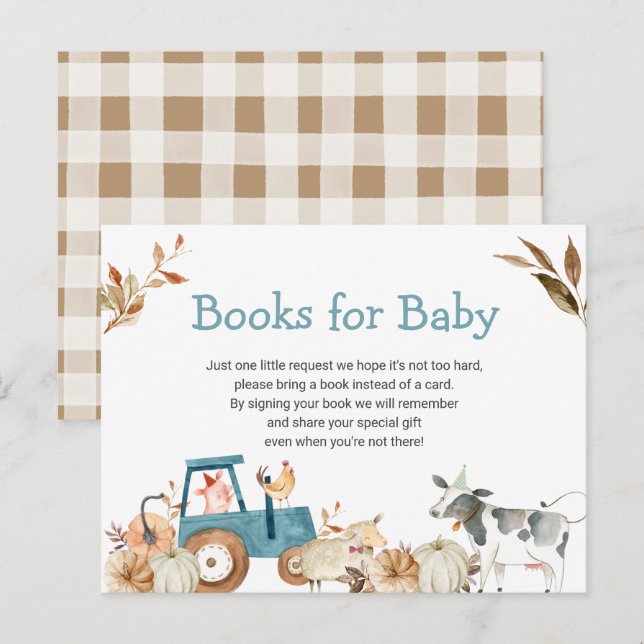 Pumpkin Farm Animal Tractor Books for Baby Postcard (Front/Back)