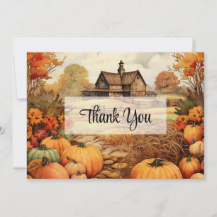 Pumpkin Farm Fall Harvest Thank You Card