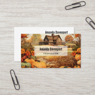 Pumpkin Farm Fall Harvest Thanksgiving Business Card