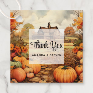 Pumpkin Farm Fall Harvest Thanksgiving Thank You Favour Tags